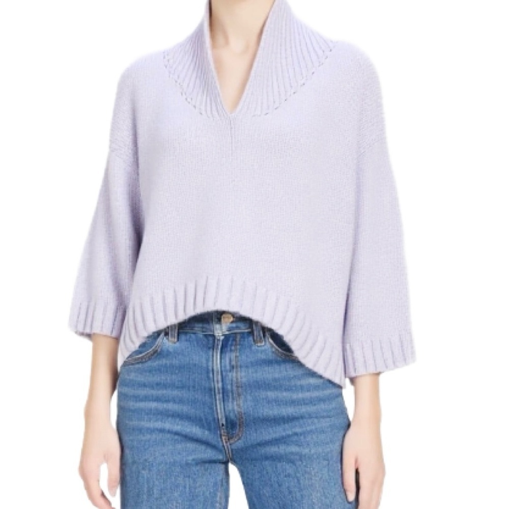 GAP Lavender Alpaca wool Shawl Neck Sweater Size Large